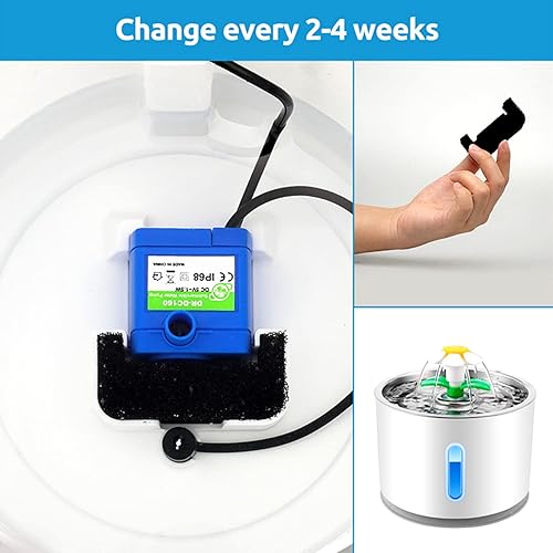 Miniatura 5 de Paquete de 6 filtros de fuente de agua para mascotas, filtro de esponja para perros para gatos, dispensador de agua de impurezas, filtro dispensador