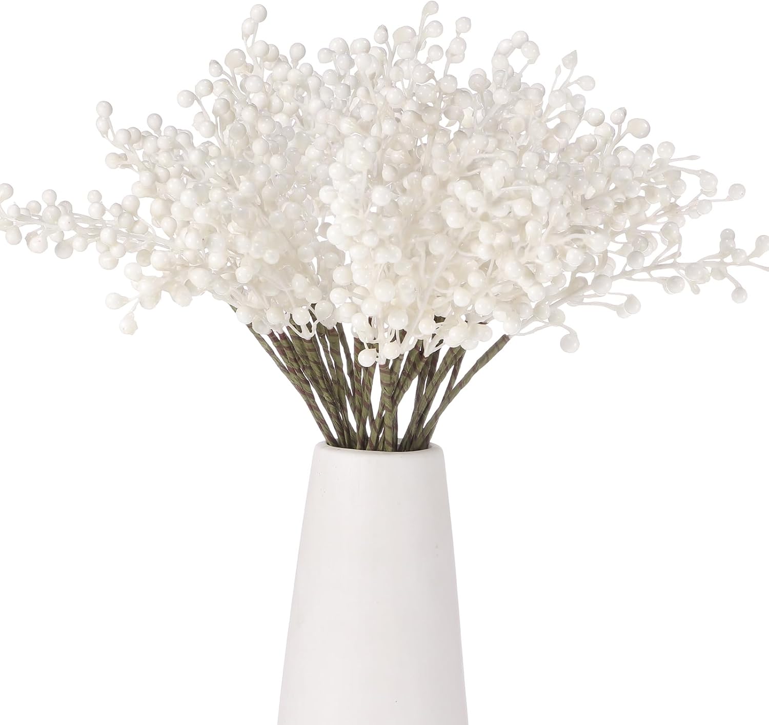 24 Pack Christmas Berry Stems 14 Inch Artificial Berry Picks Xmas Holly Berry Stem Branches for Christmas Tree Ornament Wreath Vase Floral Home DIY Crafts Holiday Decorations (Gold)