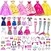 Festfun 62 Pcs Vêtements & Accessoires de Poupée = 4 Robes de Soirée + 4 Robes Chics + 4 Maillots de Bain Sirène + 10 Chaussures + 40 Accessoires pour Poupée de 11,5 Pouces(Style Aléatoire )