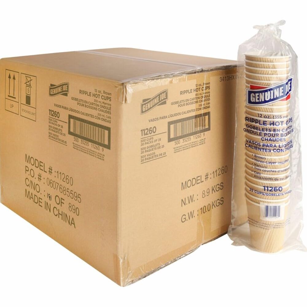Amazon.com: Genuine Joe GJO11260CT Insulated Ripple Hot Cup, 12