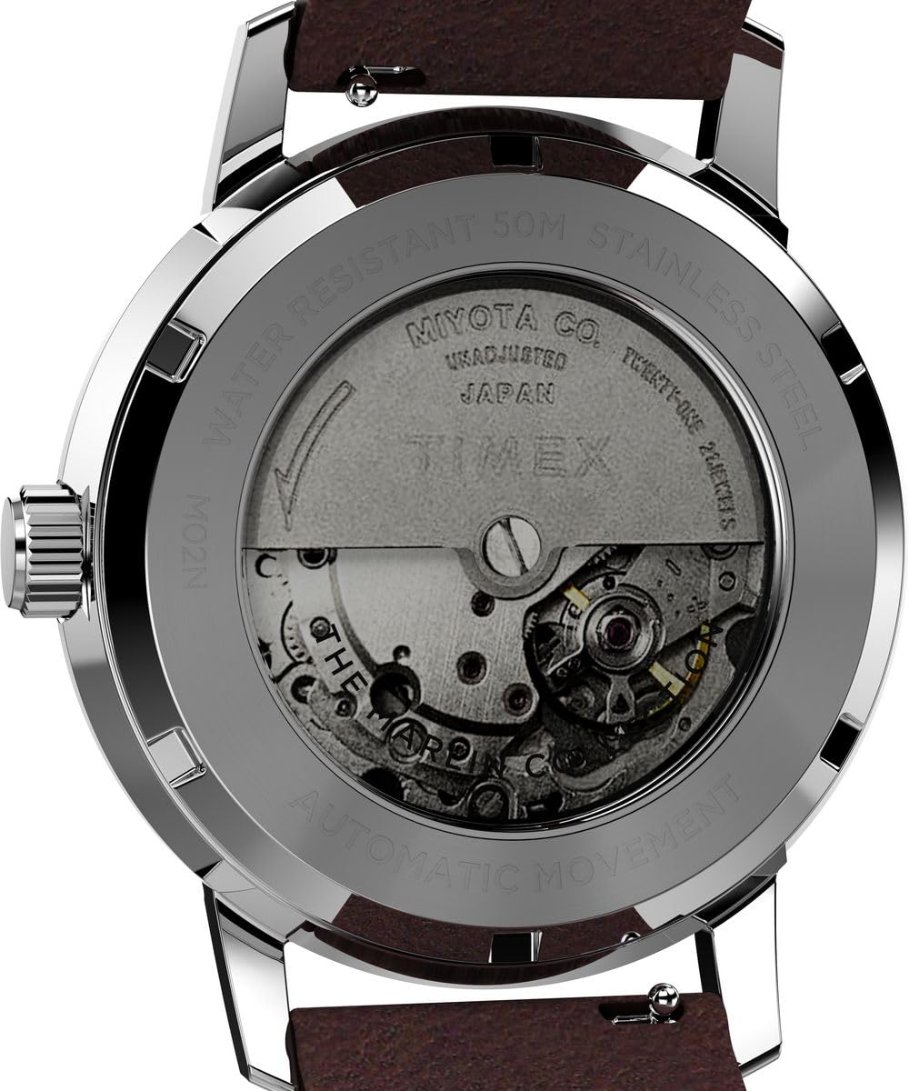 Timex Men's Analogue Automatic Watch with a Leather Strap Marlin Automatic
