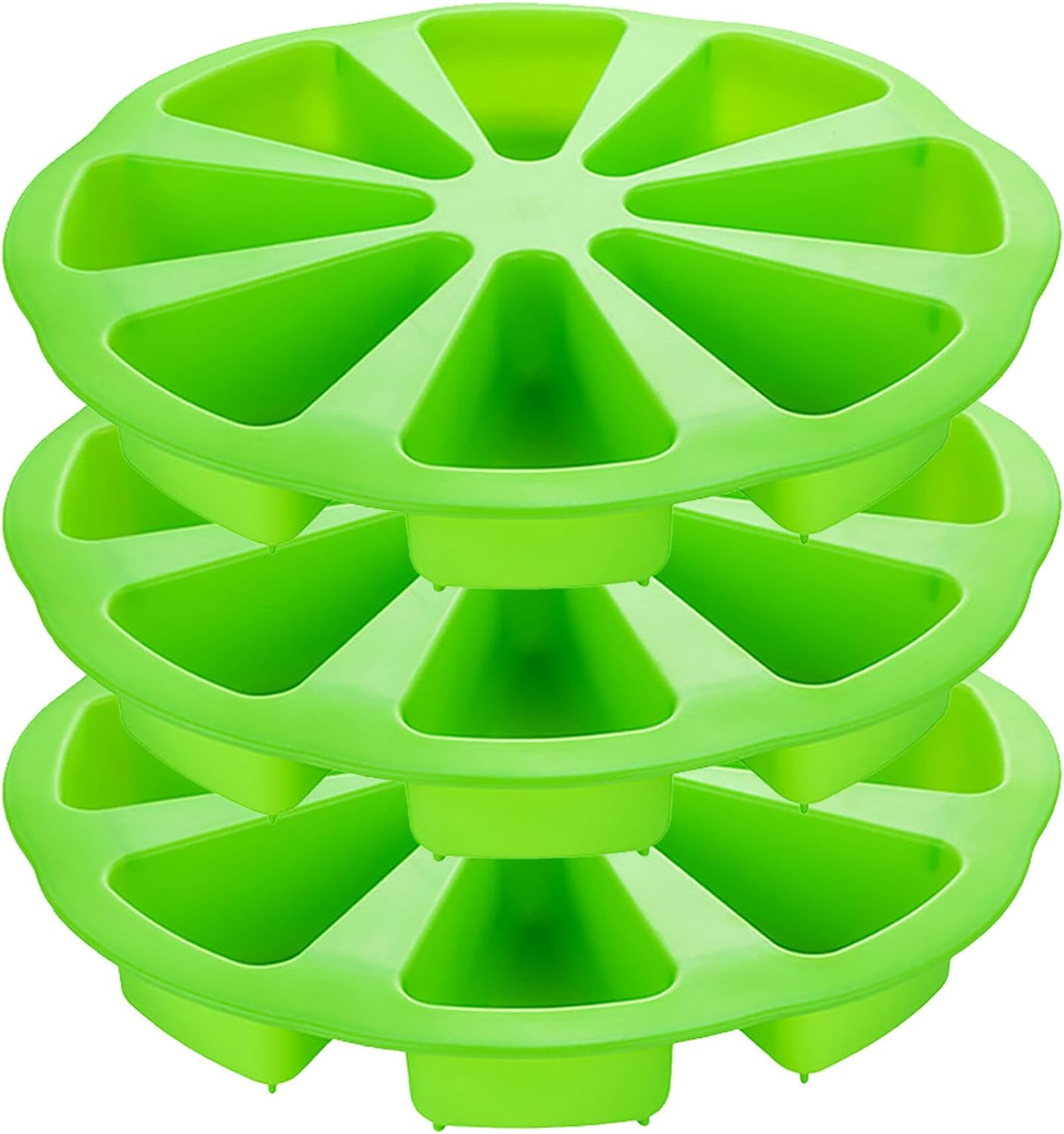 Set of 3 Triangular Silicone Cake Molds (8 Cavities), Non-stick, Heat-resistant Tray - Reusable for Making Desserts And Treats
