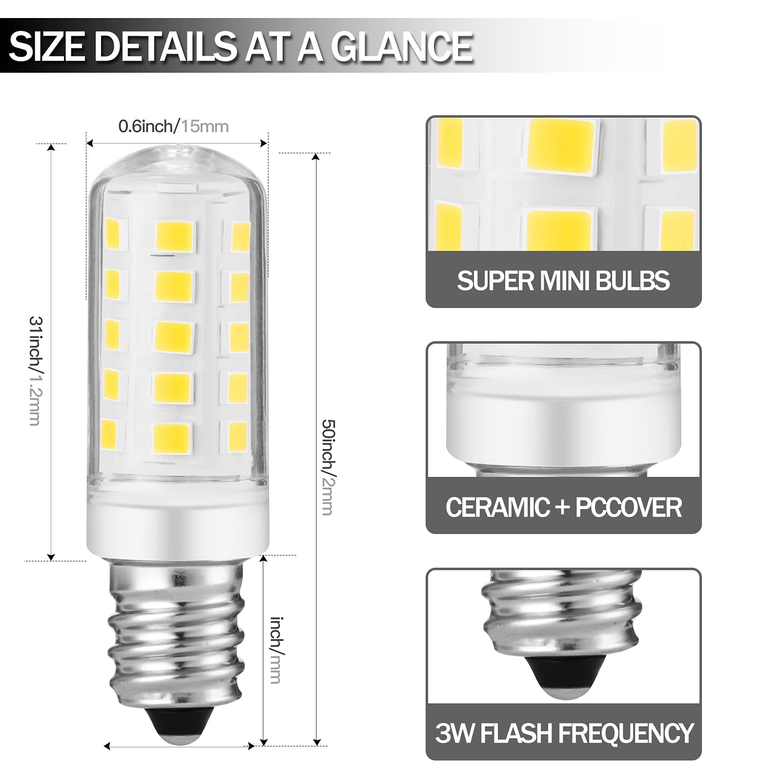 Espejo de doble cara con foco LED regulable para iluminación Conair, espejo de maquillaje, espejo iluminado de doble cara, compatible con espejo de maquillaje Jerdon, 2 unidades (blanco cálido