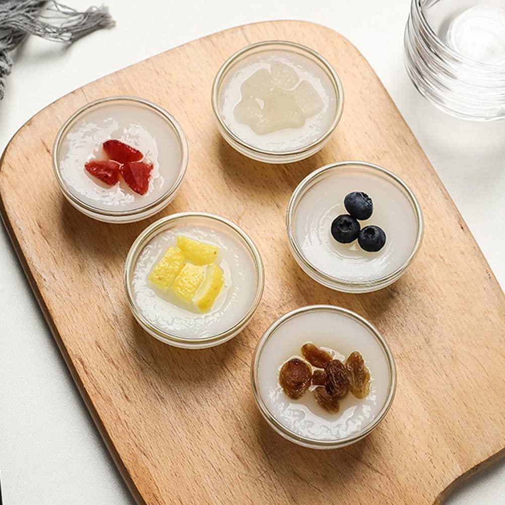 Salatschüssel 6 stücke Glas Schüssel Set Practicall Durable Glas Pudding Schüsseln Gelee Schüsseln Lebensmittelbehälter Dessertschalen for Freunde Mitarbeiterin Familie Servierschale