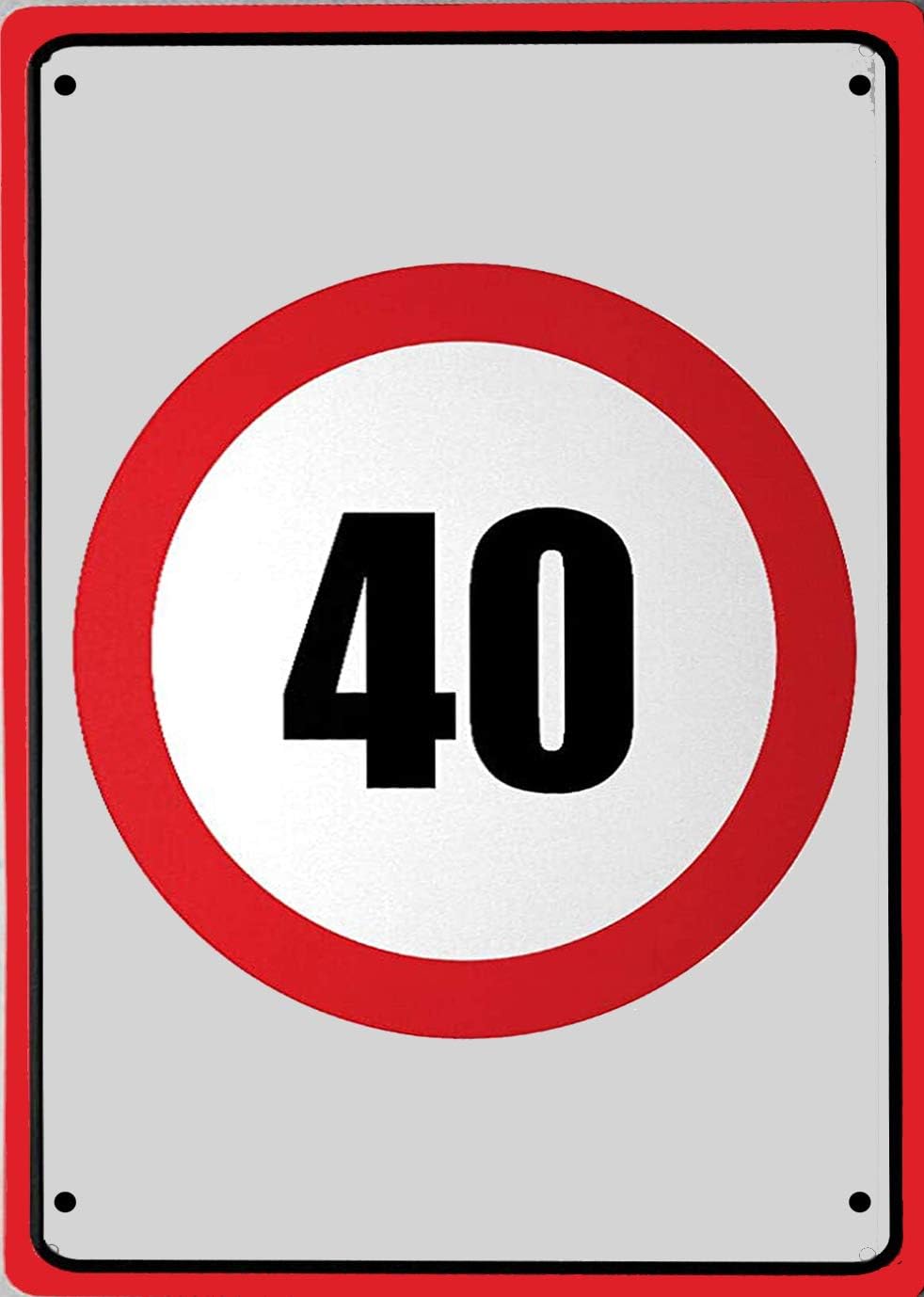 New Tin Sign Warning Sign Birthday Card Birthday Number 40