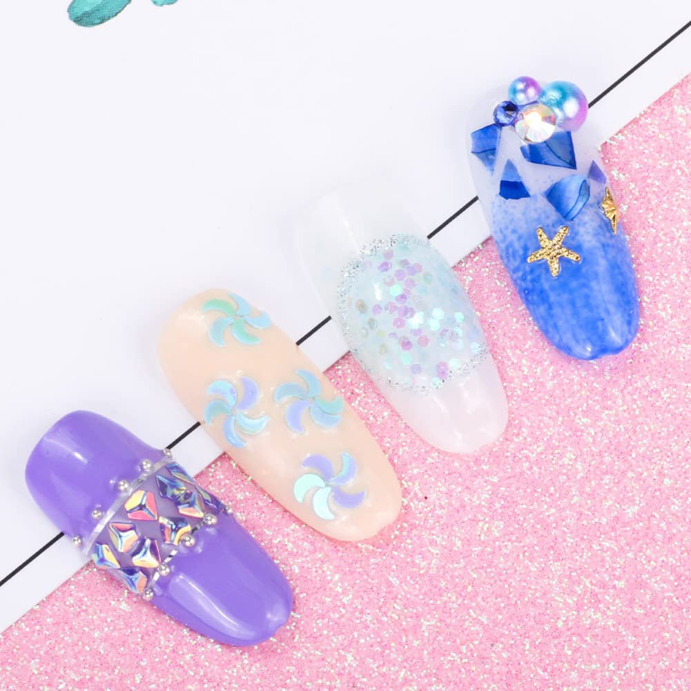 Nail Art schillernde Meerjungfrau Rosa Flocken Ultradünne bunte Glitzer Srquin für Festival Kosmetik Gesicht Haar Nagel Basteln Dekoration 12 Design