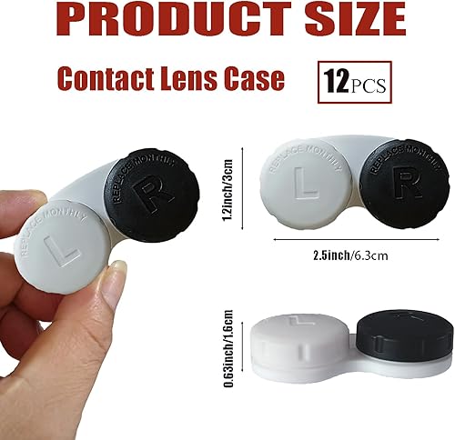 Miniatura 2 de Paquete de 4 fundas para lentes de contacto a prueba de fugas, estuche de contacto de viaje de color para lentes de contacto (negro)
