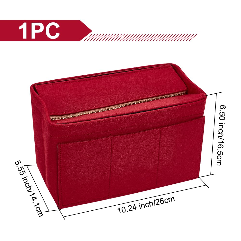 WADORN Organizzatore Per Borsa In Feltro – Inserto Con Cerniera E Multi-Tasche Per Borsa GG Marmont M (26x15x6.9 Cm, Nero) - 4