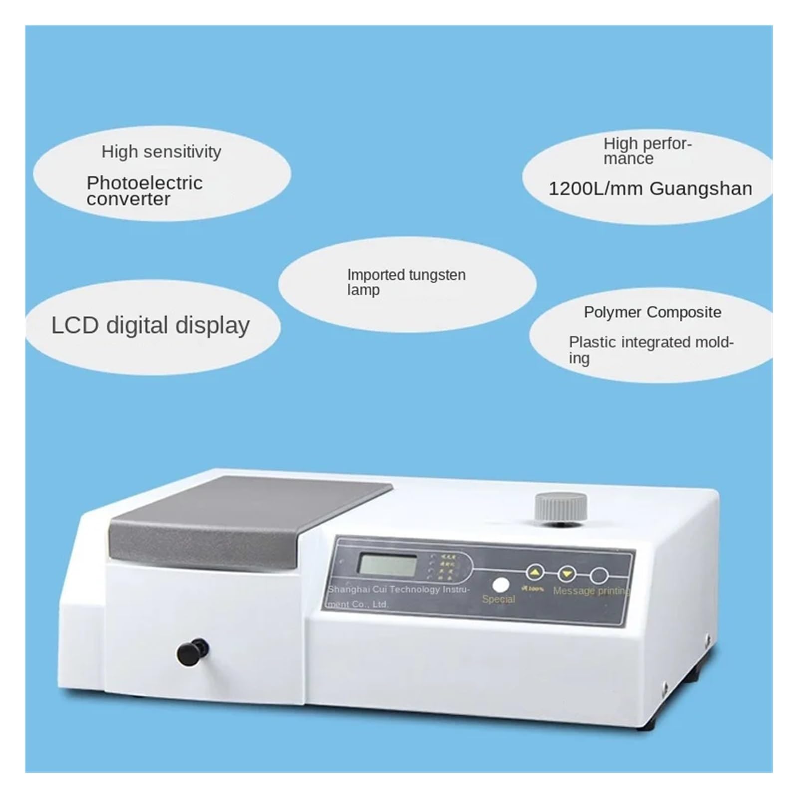 Sichtbares Spektrometer Wellenlänge 340-1000 nm Spektralphotometer Tester Desktop Digitalanzeige Photometer Modell 721 Schnellkalibrierung