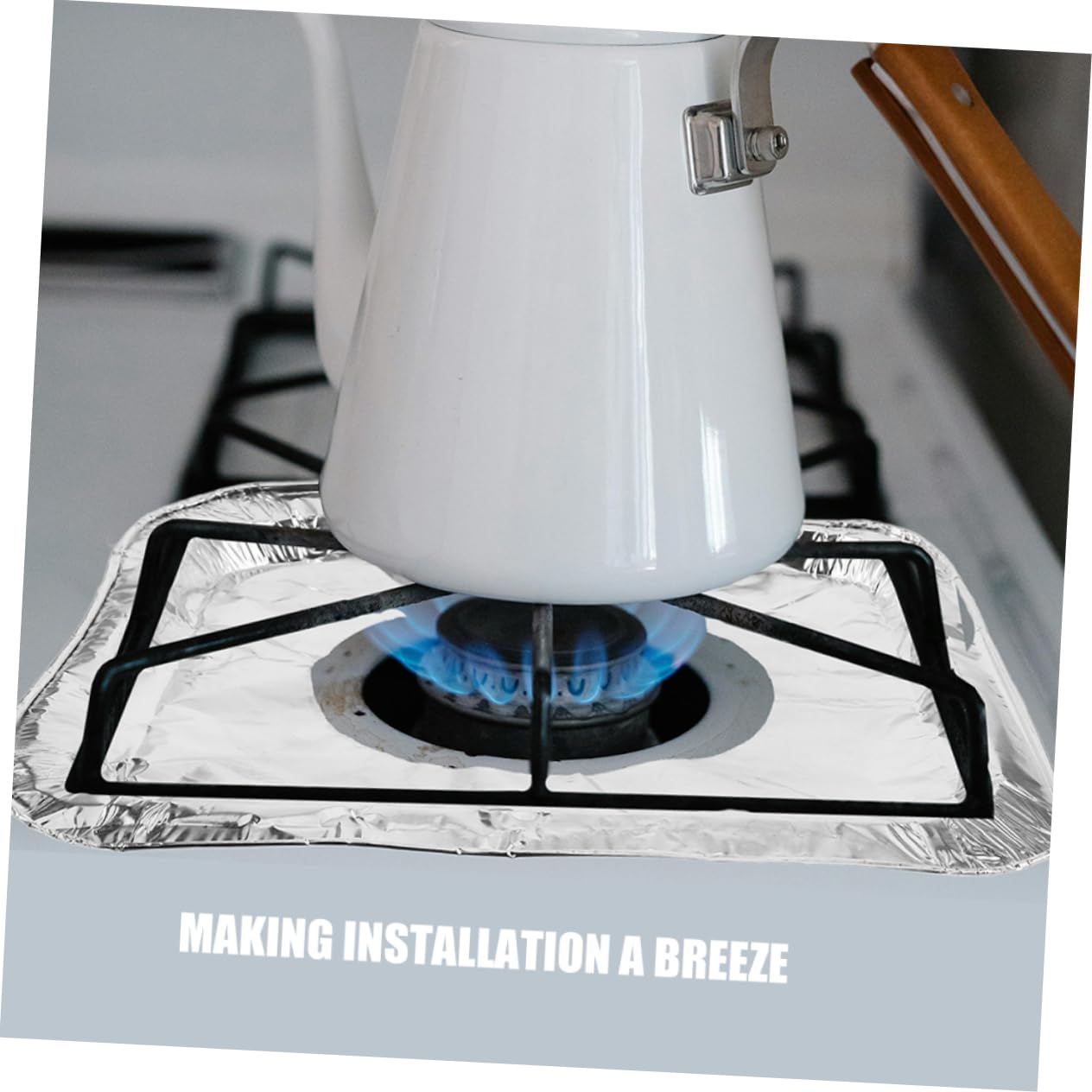 100 piezas Cubiertas Desechables de Aluminio para Quemadores de Gas Ajustables y Resistentes al Aceite de Estufas de Limpieza y Almacenamiento Compacto