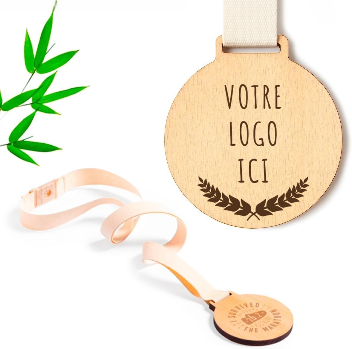 Médaille personnalisée en Bois – Medaille trophée Personnalisable Gravure Laser pour Prénom, Chrono, Logo… [Medailles olympiades]