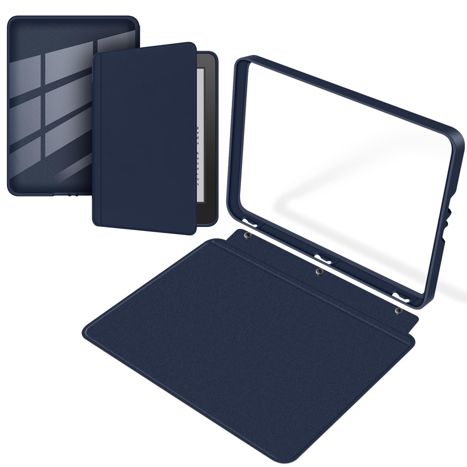 Funda protectora desmontable para Kindle Paperwhite de 6.8 pulgadas (11ª generación-versión 2021), carcasa trasera transparente ultra transparente, función de encendido y apagado automático, color — view 13