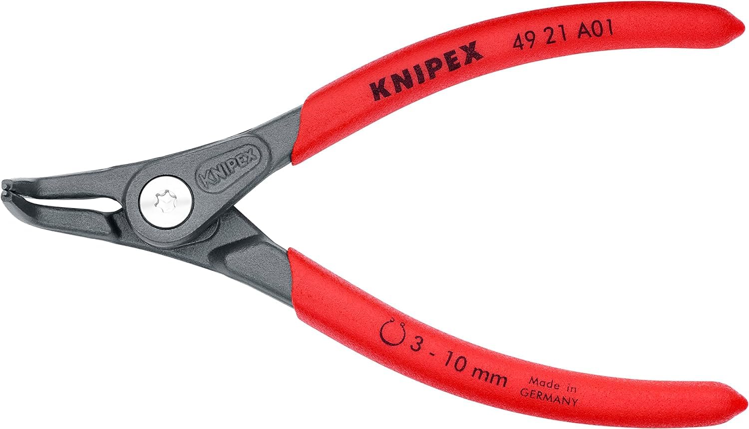 KNIPEX Alicate de precisión para arandelas para arandelas exteriores de ejes con cartulinas autoservicio Mangos, 49 21 A01 SB