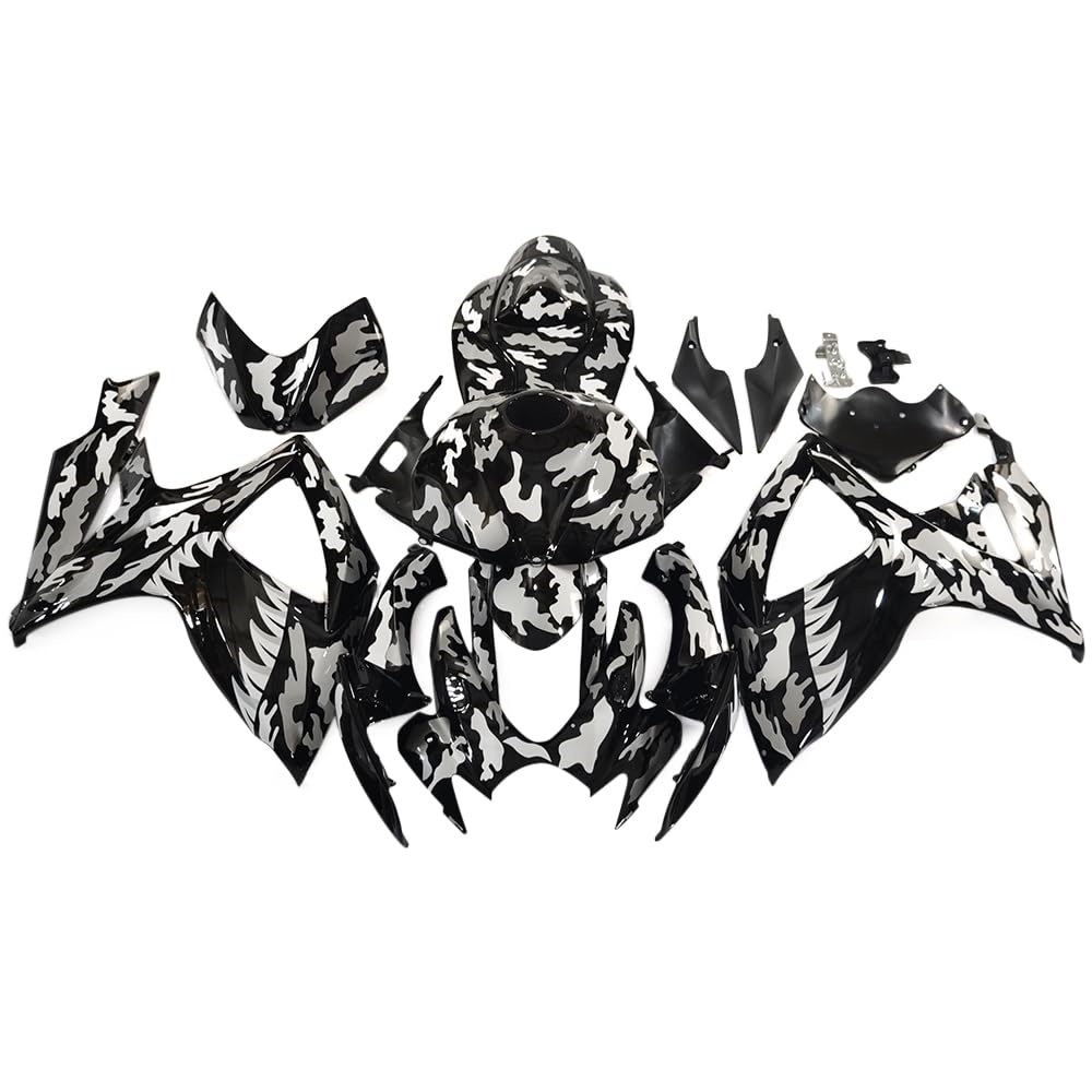 ASXLAC Camouflage Injection Fairings ABS Plastic Fit for Suzuki GSXR 600 750 06 07 GSXR600 GSXR750 2006 2007 K6 Fairing Motorcycle Bodywork Cover Kit