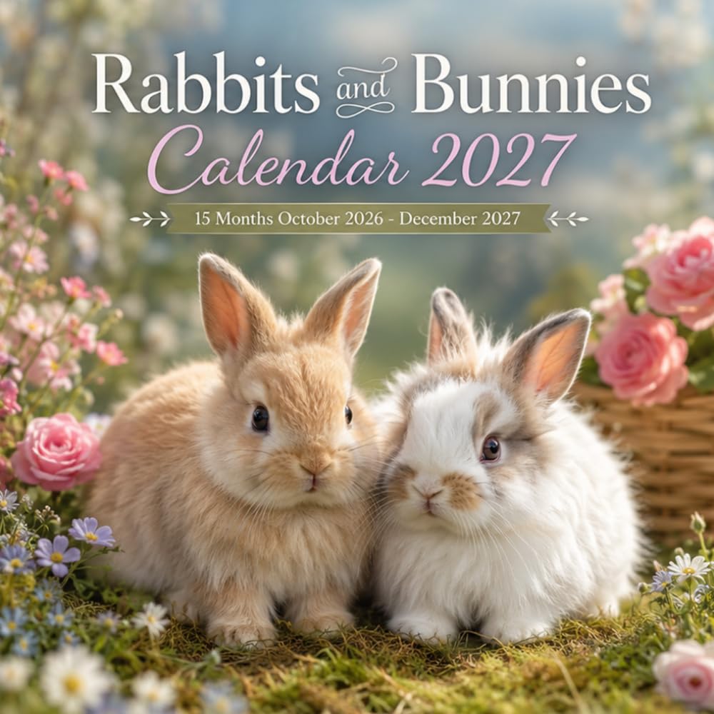 Rabbits and Bunnies Calendar 2027: 15-Month • October 2026 – December 2027: Adorable Rabbit Photography, Spacious Monthly Planning Pages