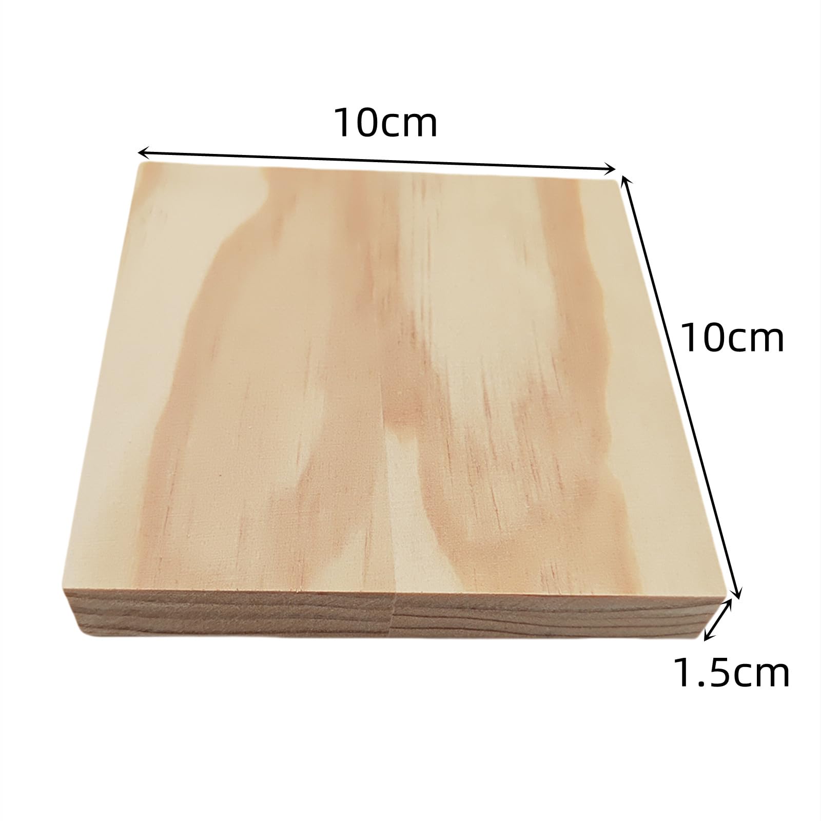12PCS Unfinished Wood Square Blocks for Crafts 10x10x1.5cm Blank Wooden Squares Pine Wood Boards for Wood Carving,DIY Coasters,Painting & Burning - Image 3