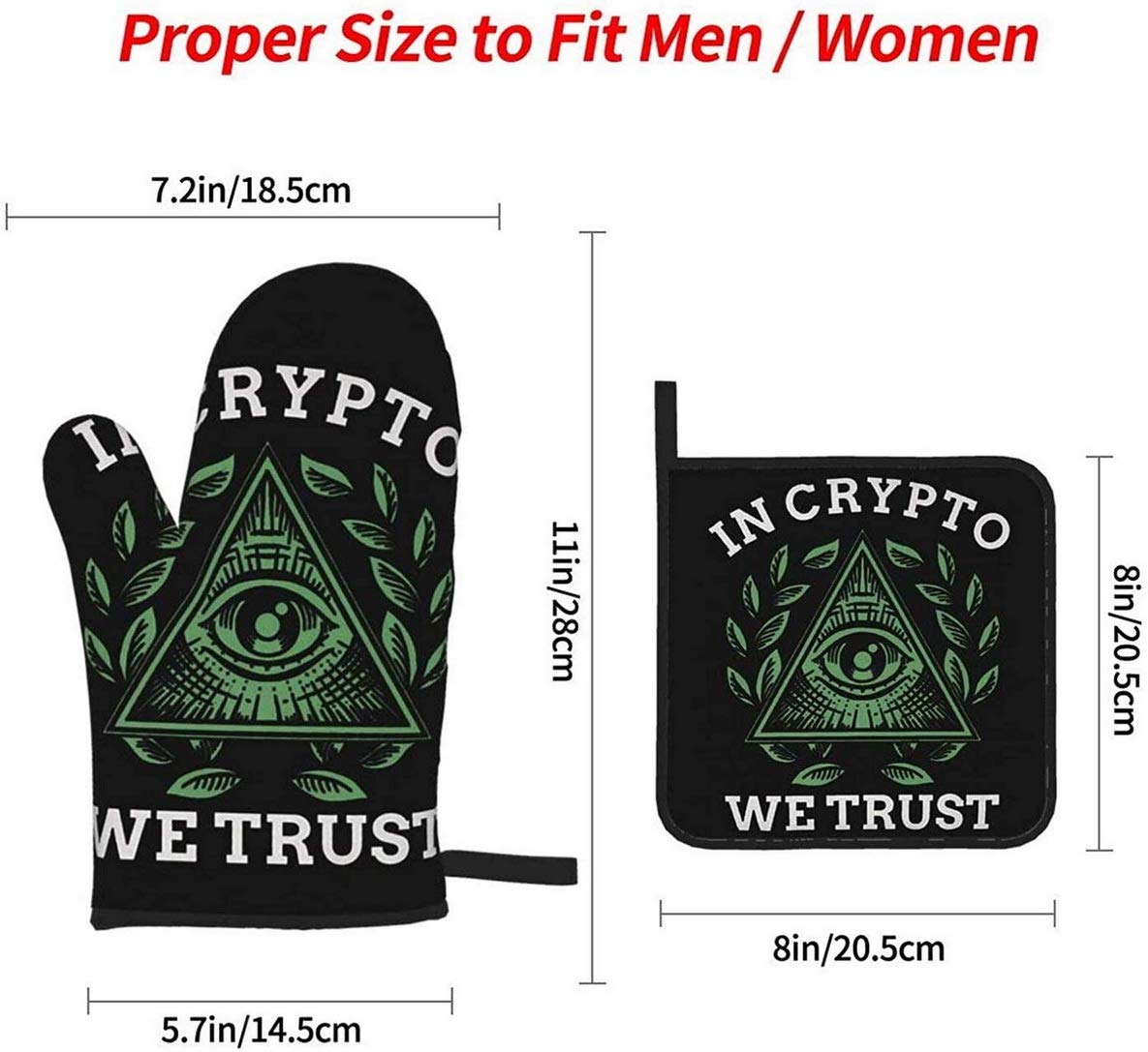 in Crypto We Trust Bitcoin Oven Mitts and Pot Holders Sets Heat Resistant 2  Pair for Baking BBQ Cooking : Amazon.ca: Home