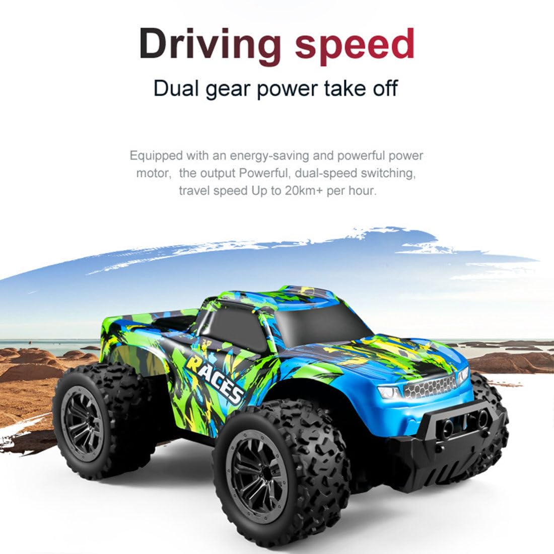 Samochód RC 1/20, 2,4 G, w pełni proporcjonalny RWD zdalnie sterowany samochód off-road, 20 km/h, zabawka dla dorosłych – wersja RTR