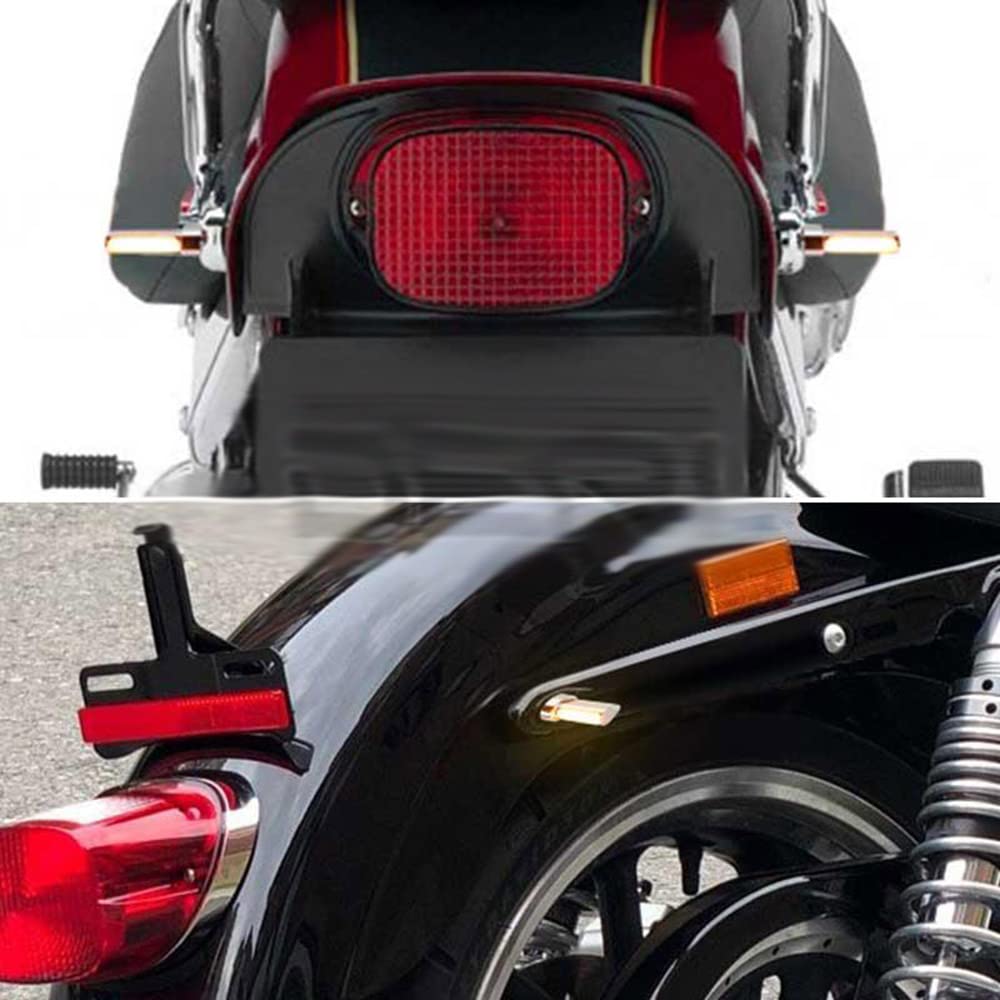2pcs Led Motorcycle Tylne Wskaźniki Sygnału Skrętu Mruczące Światło Bursztynowe Lampa Lampa Klignotant Moto Dla Softild Sportster
