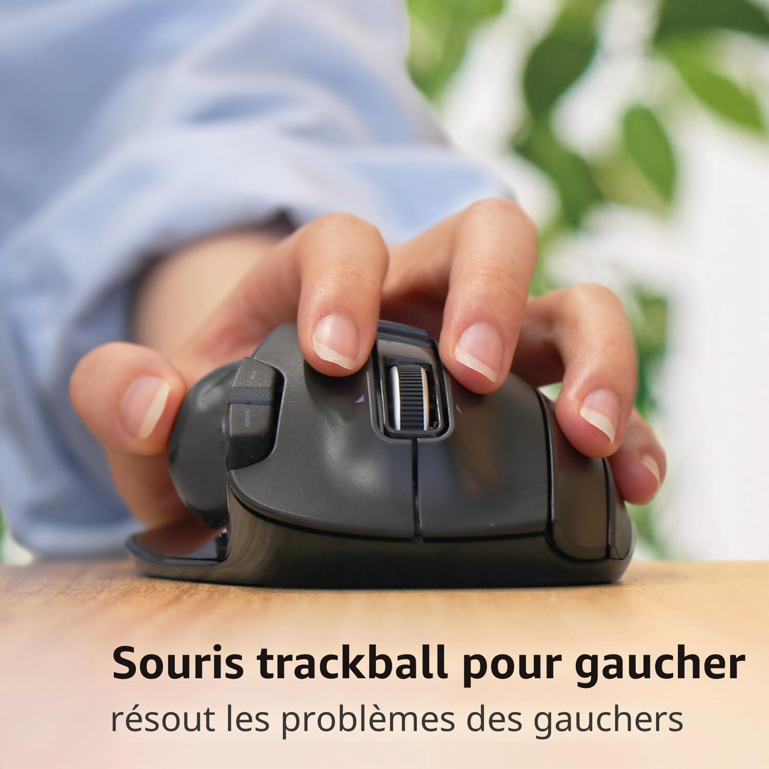 ELECOM-Japan Brand- Wireless Trackball Mouse for Left Hand, Thumb Operated Model, Ergonomic Grip, Tilt Function, 6 Buttons, Black/M-XT4DRBK