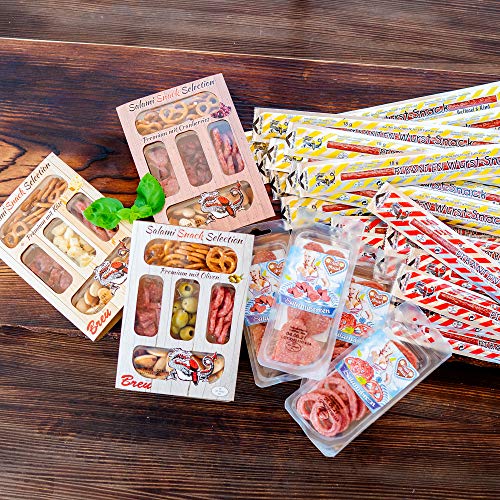 WURSTBARON® Wurst & Käse Probierpaket 4,3kg - Wurstpaket mit Wiener Würstchen, Käsekrainer, Currywurst, versch. Käsesorten , Aufschnitt, Salami Brezeln & Herzen, Pikanten Salami-Snack – Bild 4