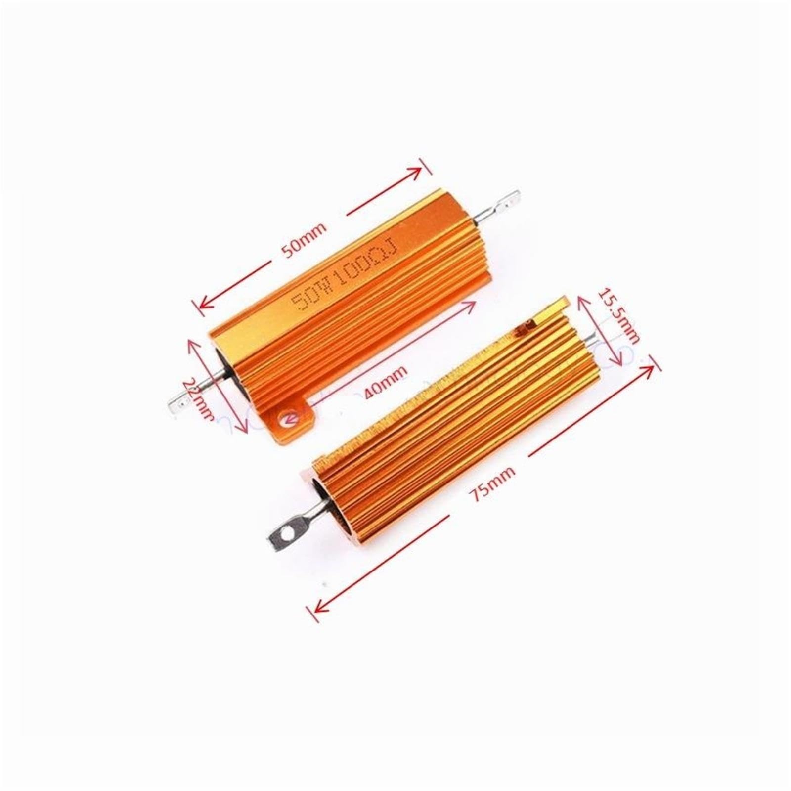 Lot de 50 résistances bobinées en aluminium RX24 50 W
