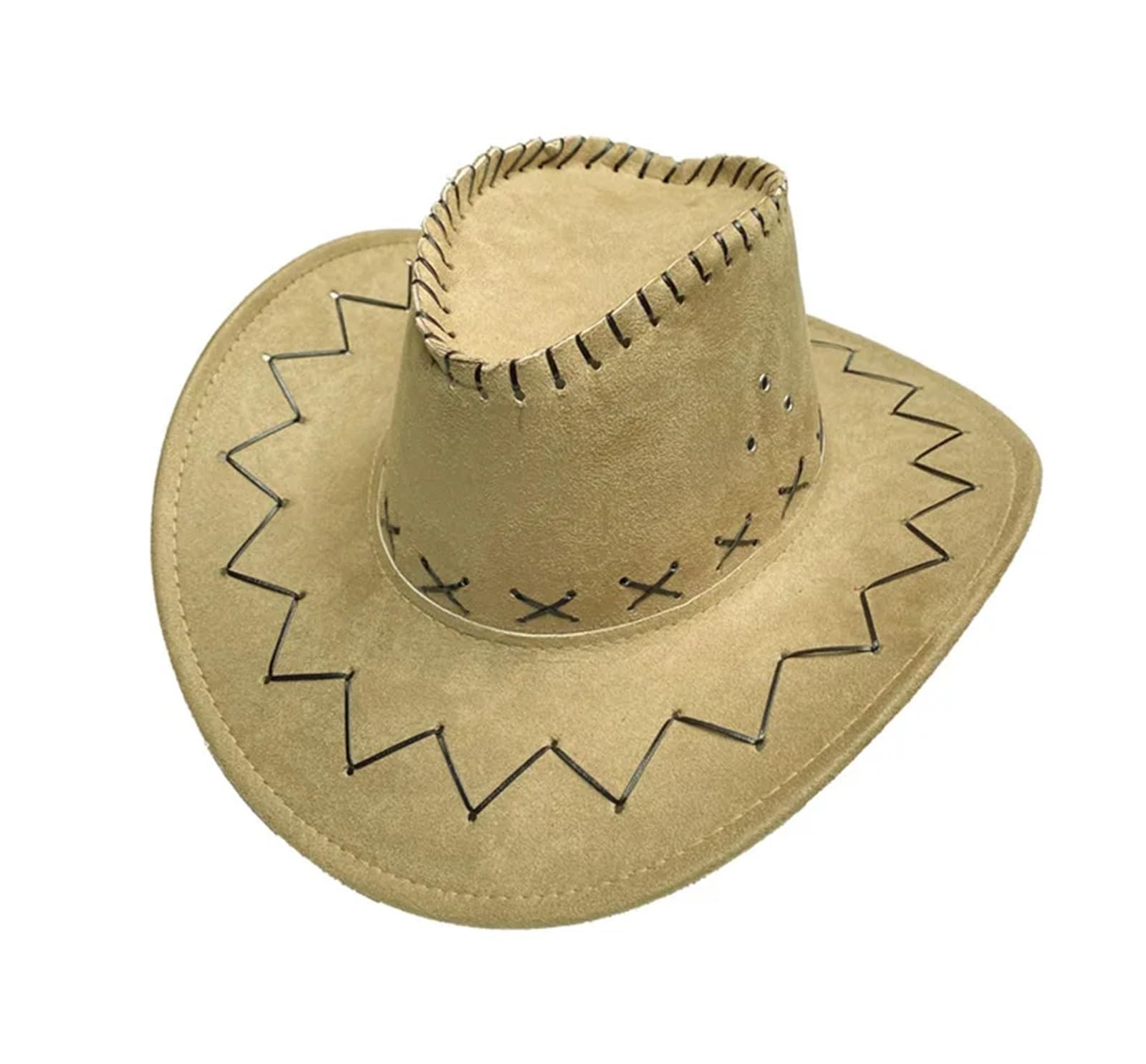 vrfvsdasAAS cowboy hat, For Men And Women Outdoor Use Large Brim Water Droplet Sunscreen Hat Western Cowboy(Light Beige)