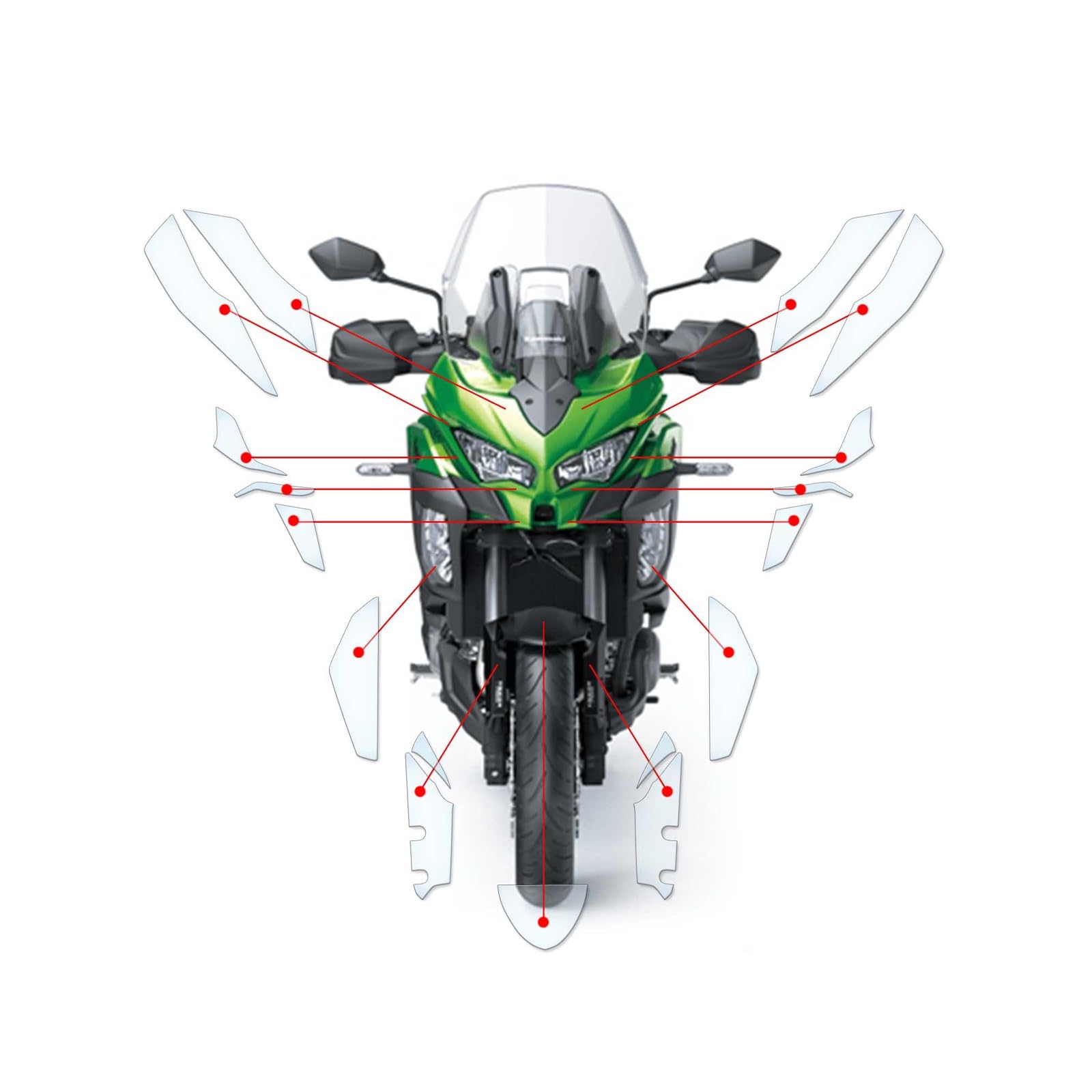 Steinschlag folia ochronna do lakieru PPF folia motocyklowa odpowiednia do Kawasaki Versys 1100 S/SE 2025 folia ochronna do lakieru Clear-PU