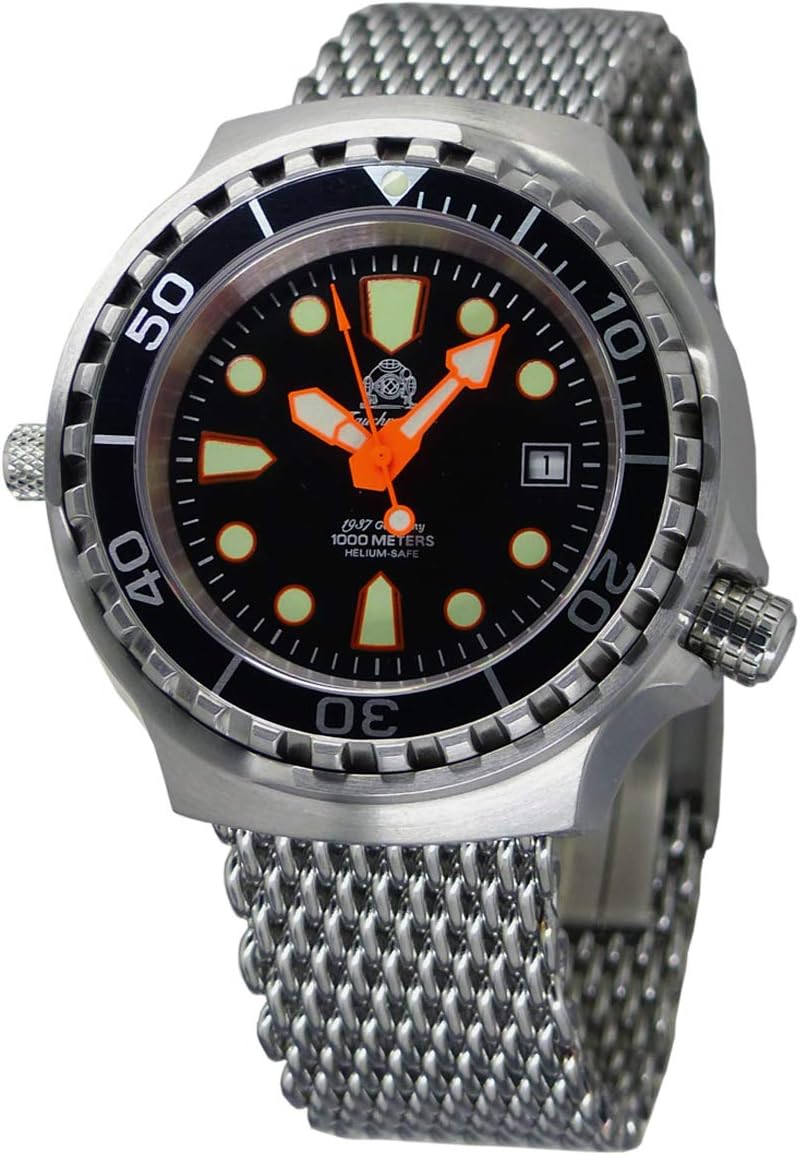 Tauchmeister Automatic, 1000m Dive Watch with Helium Release Valve and Sapphire T0079MIL2