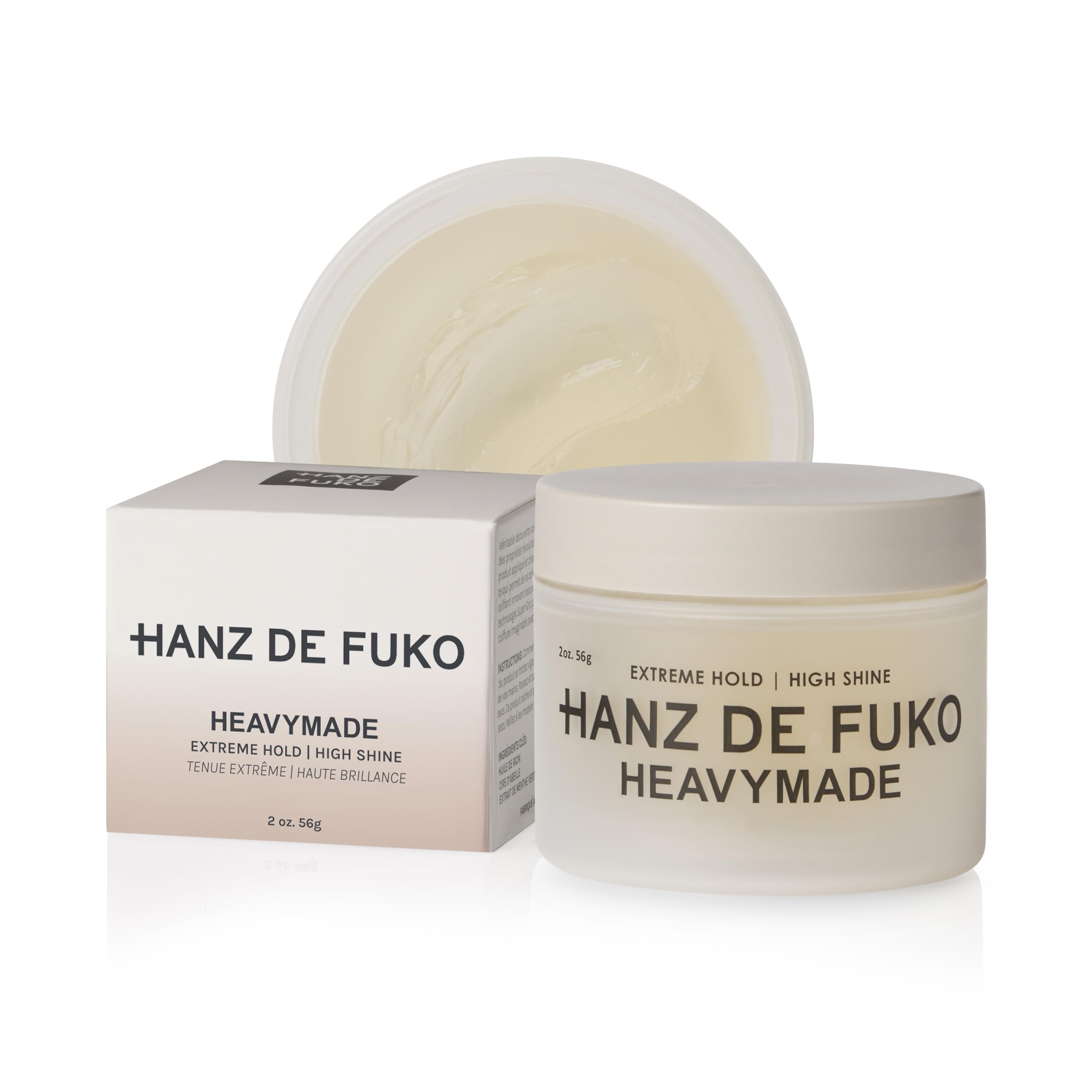 Hanz de Fuko Heavymade – Premium Men’s Hair Styling Pomade – Extreme Hold, High Shine – Vegan, Certified Organic Ingredients - 56g