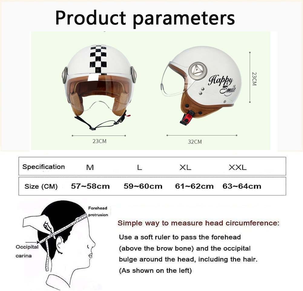 Casco De Motocicleta Retro Casco Jet Certificación ECE para Moto Crucero Chopper Ciclomotor Scooter Cascos De Media Cara para Hombre Y Mujer