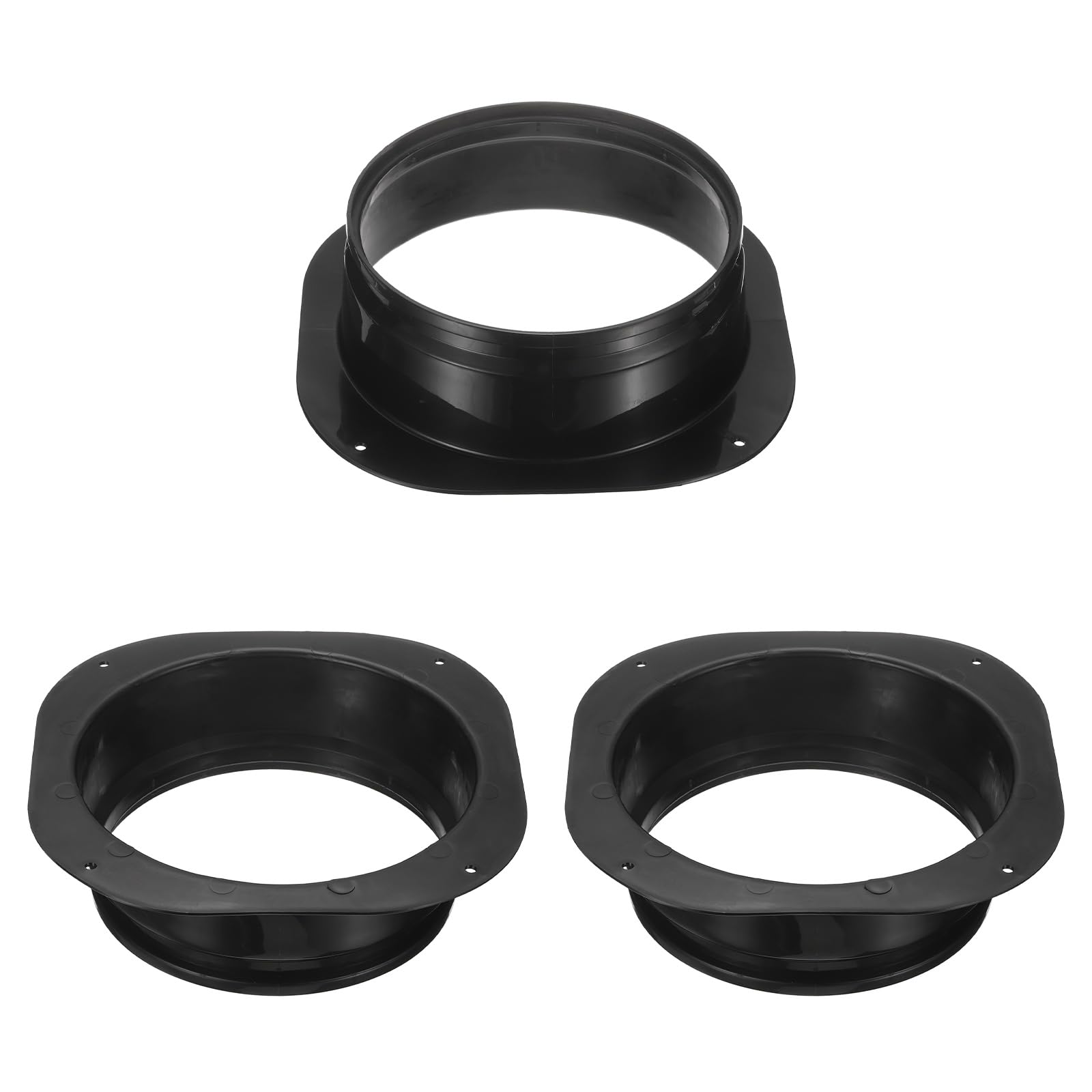 PATIKIL 8 Inch Duct Connector Flange, 3Pack Plastic Straight Pipe Flange Dryer Vent Connector for Air Heating Cooling Ventilation HVAC System, Black
