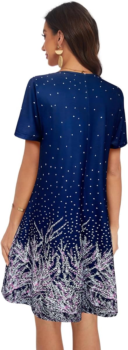 My Sky Summer Dresses for Women 2026 Casual Short Sleeves Tshirt Flowy Beach Plus Size Sundress with Pockets - Image 4