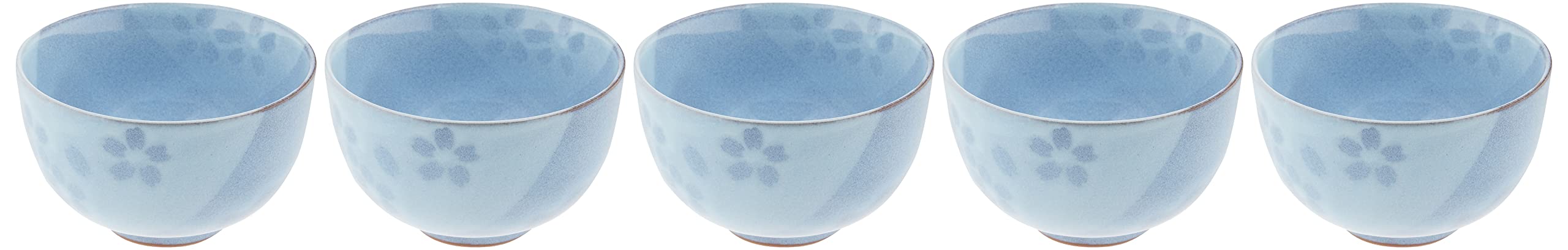 Mino Ware Sencha Yunomi Tea Cup Set of 5 Hana Shizuku Ceramic Japan