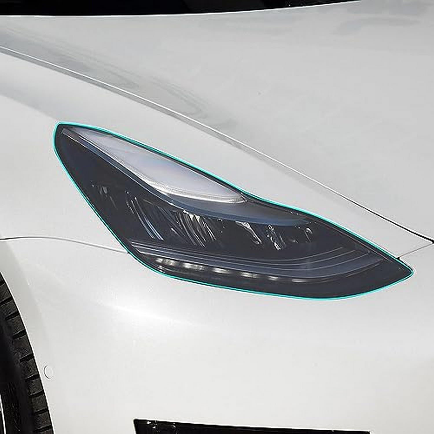 Film de protection phare Tesla en TPU noir protège les optiques des Model 3 S X
