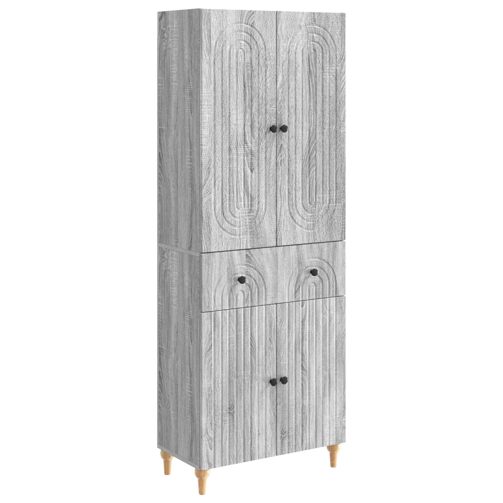 Estante de pared y aparador auxiliar de madera compacto de 66x34,5x90 cm