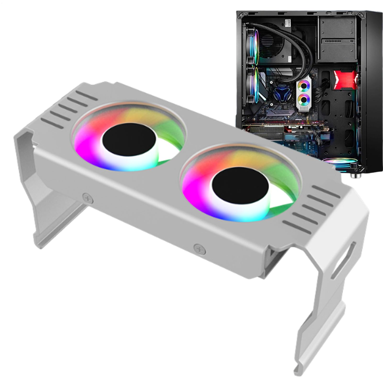 ARGB Chłodnica procesora, cichy radiator z podwójnymi wentylatorami 120 mm