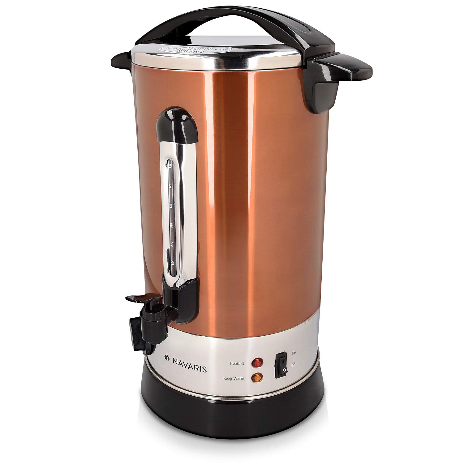Navaris Distributeur de Boisson Chaude - Marmite à Vin Chaud en Inox - Appareil Chauffe Eau Thé Café Soupe - Maintien de la Chaleur - 10 L