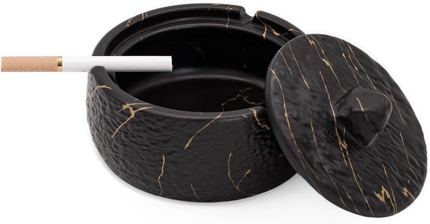 Ashtrays, Round Ashtrays with Lid, Cigarette Ash Holder