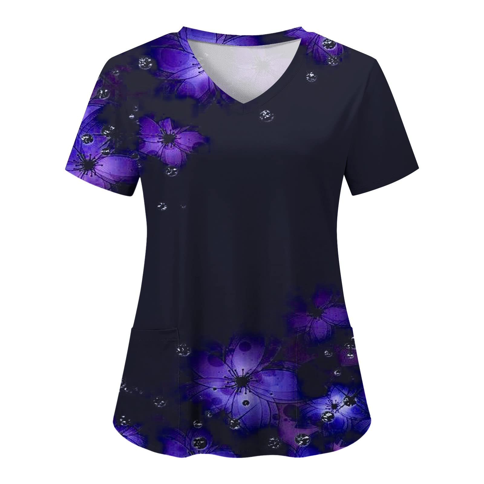 Fulidngzg Uniforme Limpieza Mujer, Batas Trabajo Clásico Manga Corta Casaca Sanitaria Estética Pico Uniforme Limpieza Unisex Cocinero Uniforme Enfermera Elástico Uniforme Estetica Uniformes Sanitarios