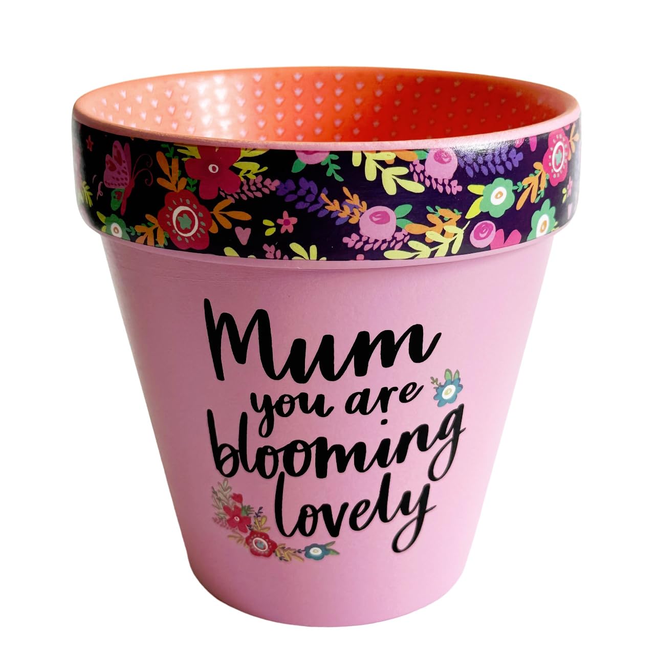 WPL Gifts Love Plants Small Flower Planter Pots - Fun Quotes & Humour in Pastel Colours - with Optional Coaster Add On - Perfect Floral Home Decor (Mum You Are Blooming)