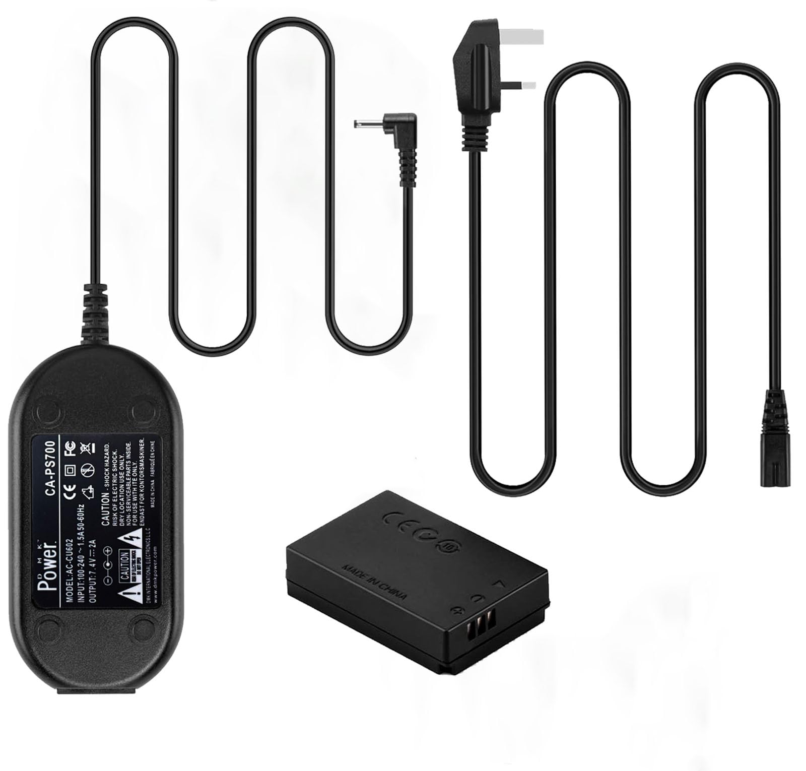 DMK Power ACK-E12 AC Power Adapter DR-E12 DC Coupler Kit Replacement made for LP E12 Battery Charger EOS M M2 M10 M50 M100 M200 etc(must cover the battery compartment cover then working)