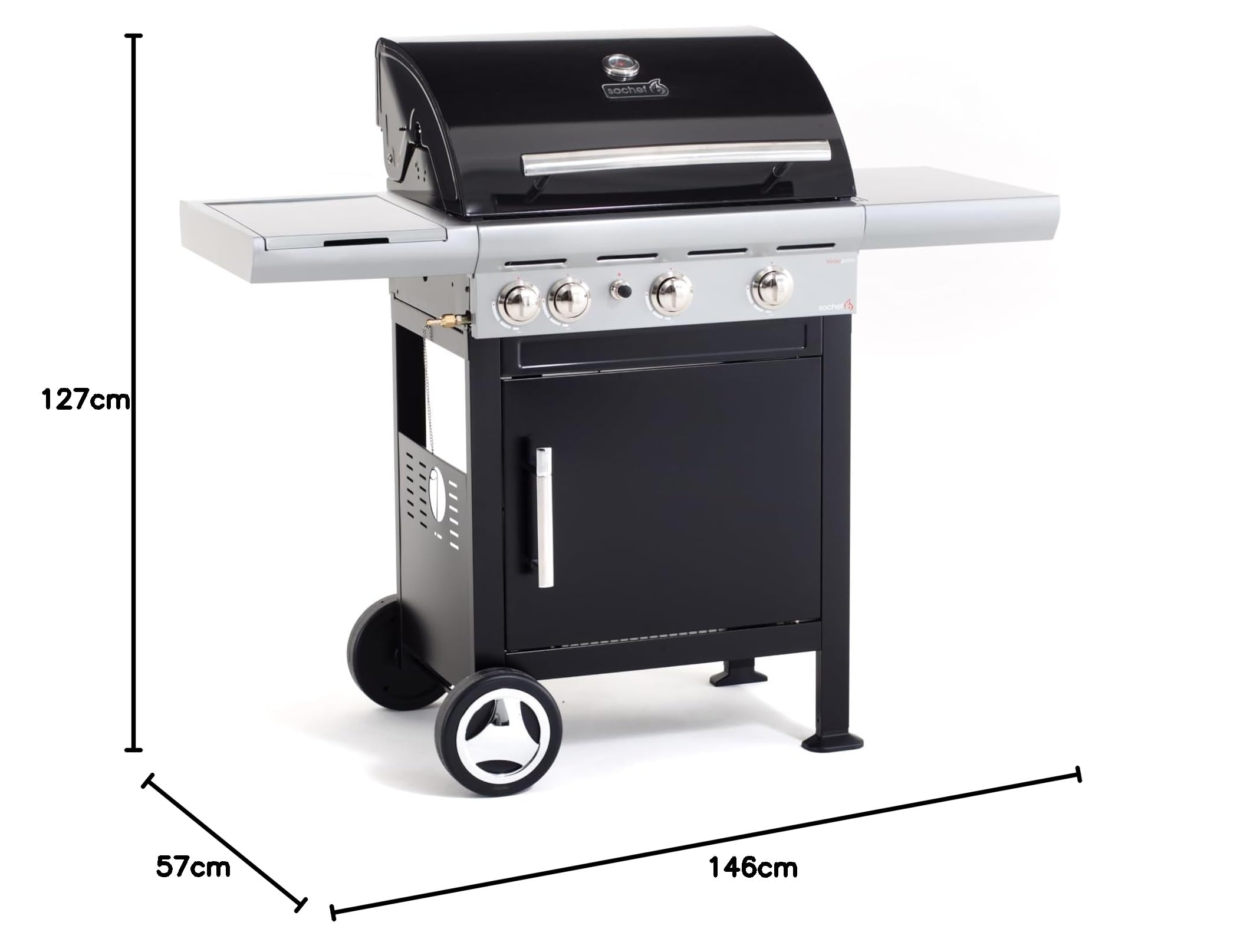 Sochef Mistergusto Barbecue Nero 127x57x146 cm