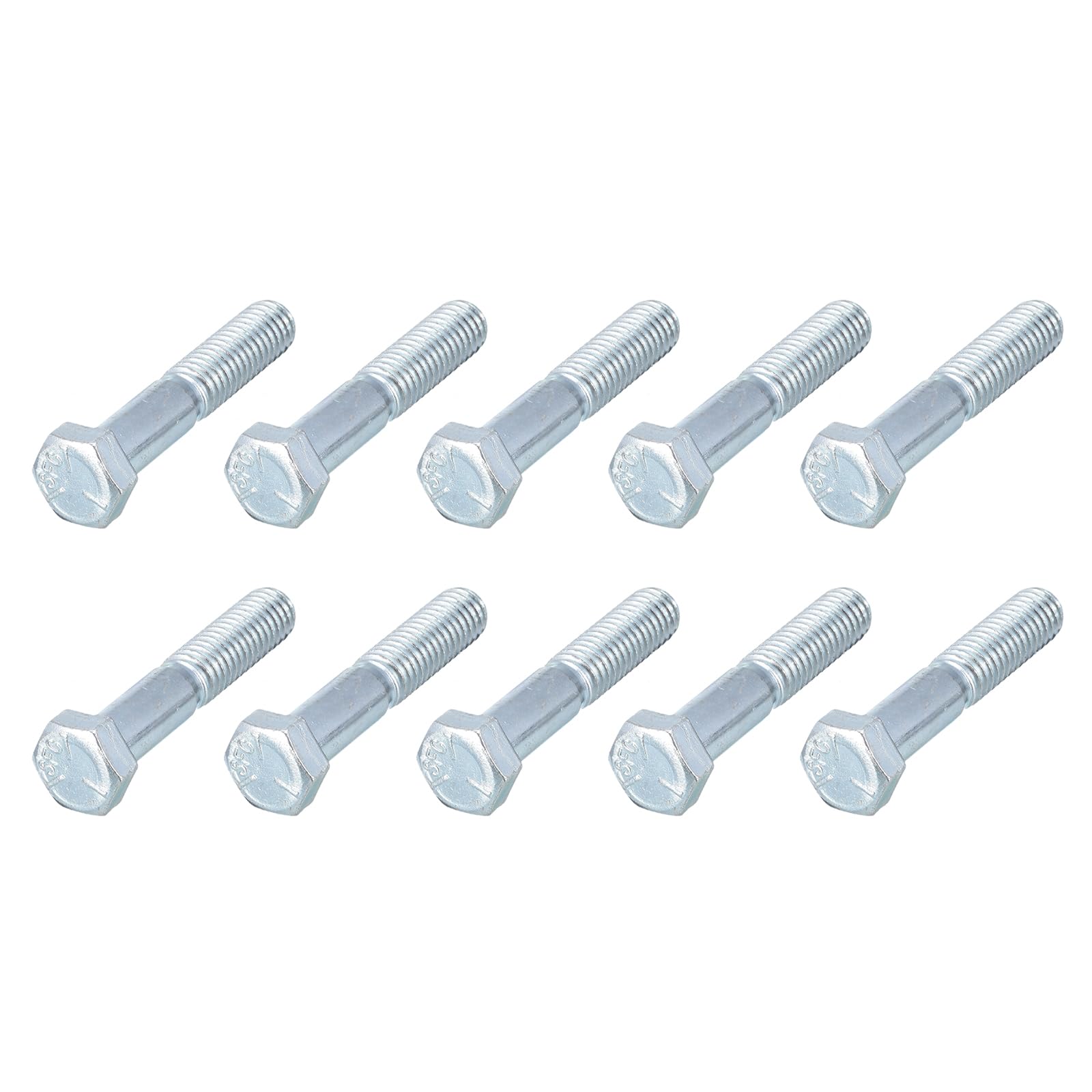 METALLIXITY Hex Bolts (5/16-24x1-1/2") 10Pcs, Grade 2 Carbon Steel Zinc Plated Fully Threaded