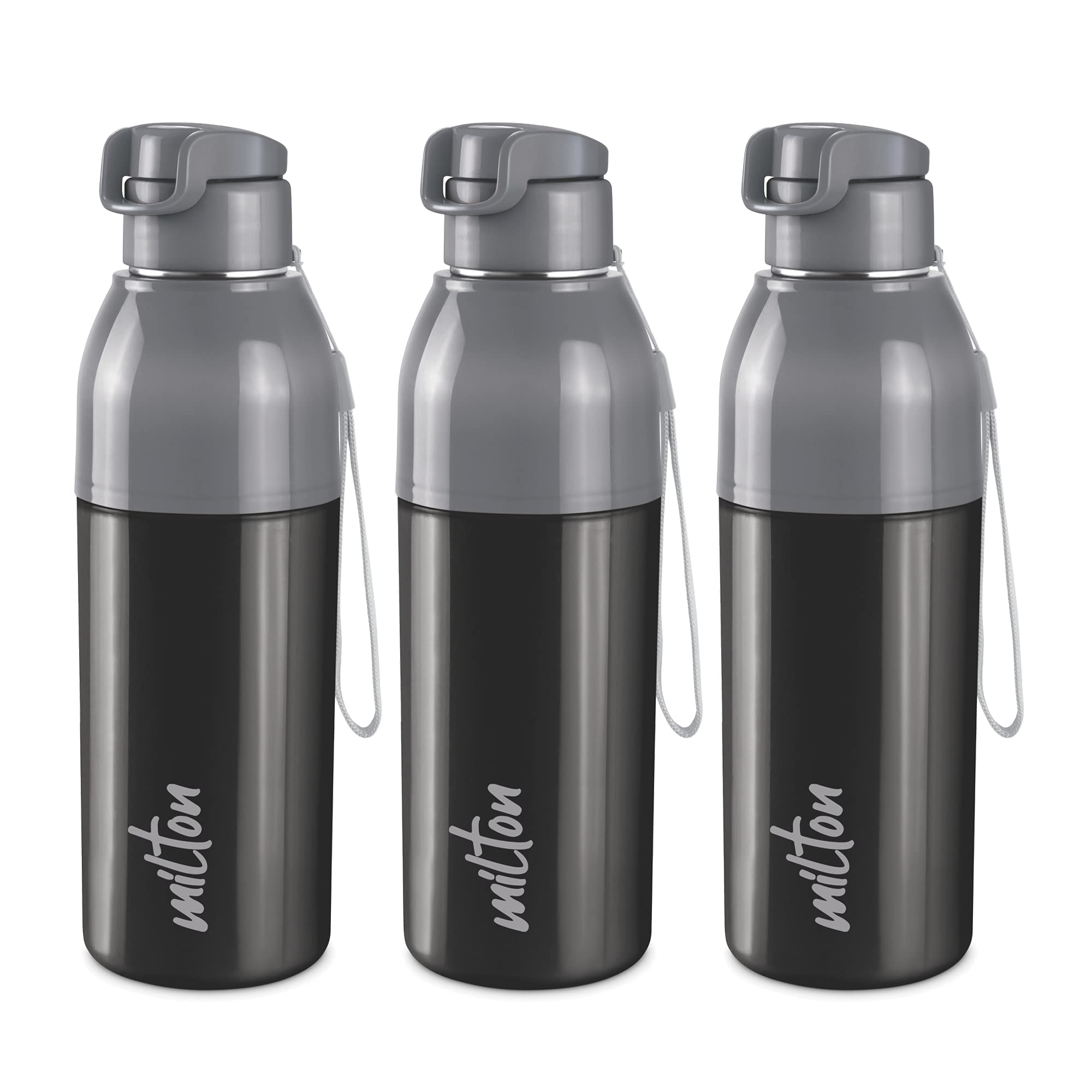 Milton Steel Convey 600 Insulated Inner Stainless Steel Water Bottle, Set of 3, 520 ml Each, Black | Leak Proof | BPA Free | Hot or Cold for Hours | Office | Gym | Hiking | Treking | Travel Bottle (B09DLB4YS1) Amazon Price History, Amazon Price Tracker