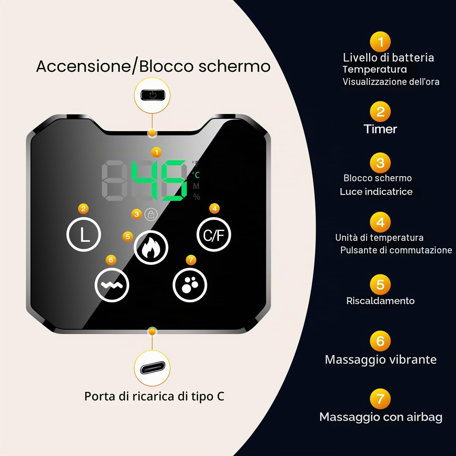 Cintura Lombare Riscaldante e Massaggiante Senza Fili – 3 Modalità di Massaggio, 4 Livelli di Calore, Spegnimento Automatico – Allevia Dolori alla Schiena e all’Addome – Idea Regalo per Uomo e Donna