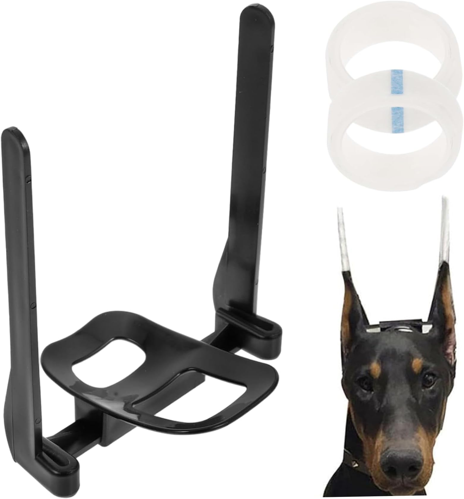Doberman Ear Posting Kit, Adjustable Dog Ear Posting Kit Lightweight Crack Resistant Stand Up Support for Pet, Home, Dog Supplies