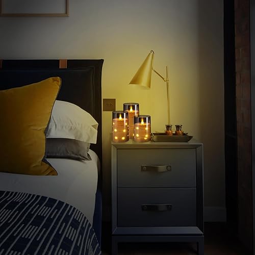 Miniatura 7 de NURADA - Velas parpadeantes sin llama incluye tira luces estrella led llama 3D, funciona pila, no se rompe, columna acrílico, control remoto,