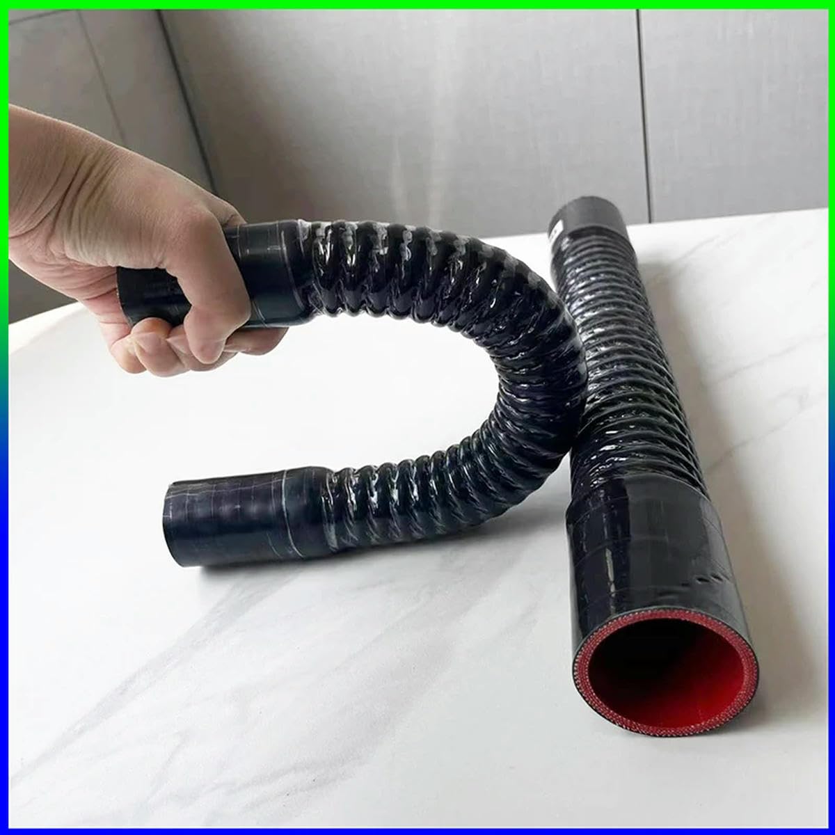 Tubo flessibile in silicone per auto, tubo flessibile per radiatore, tubo di aspirazione, tubo intercooler per alta pressione e alta temperatura, gomma nera, 700 mm, ID 45 mm