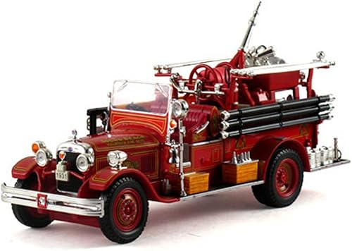 Seagrave Fire Truck Sound Beach Volunteer Fire Dept. (1931, modelo de automóvil fundido a presión a escala 1/32, rojo)